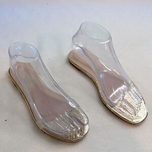 SIMMI London Women's Clear and Gold Sandals